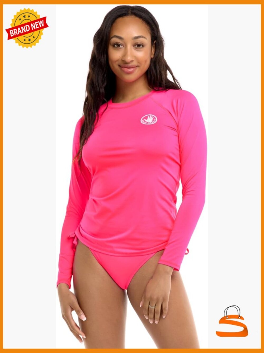 Long Sleeve Rashguard UPF 50 Sun Protection Nylon Spandex X-Small